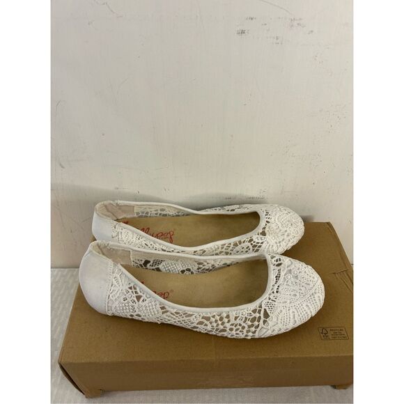 Jelly Pop memory foam Shoes 9m flats white crochet round toe - Picture 2 of 8